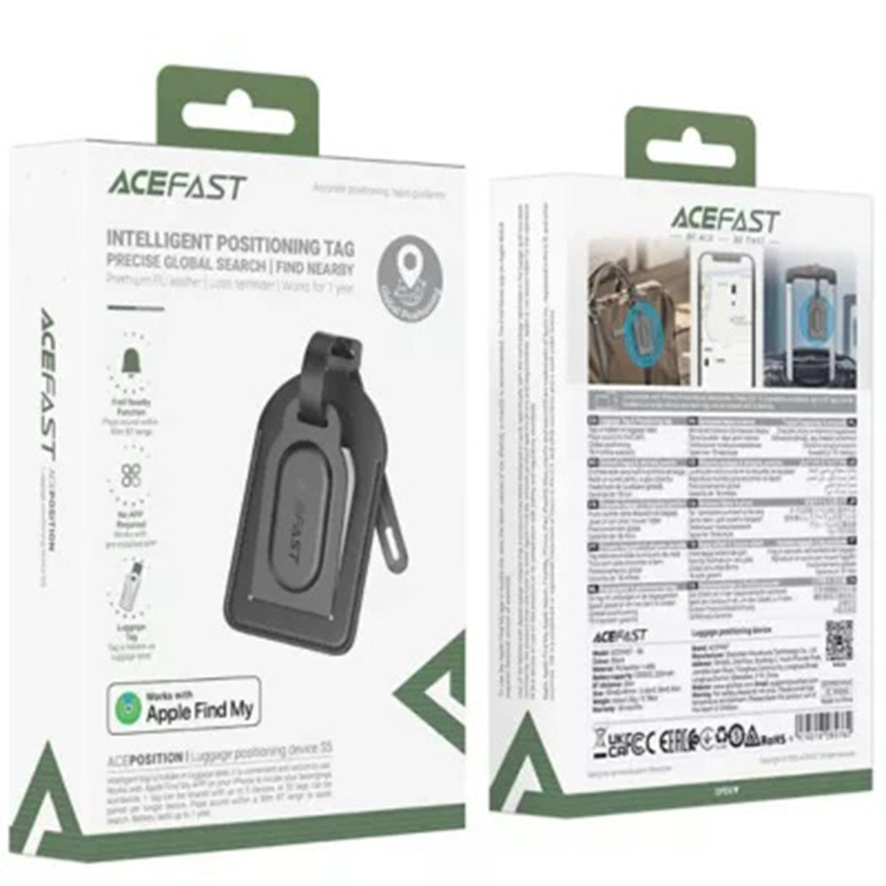 Acefast SmartTag Luggage S5 pre iOS Series, Čierna