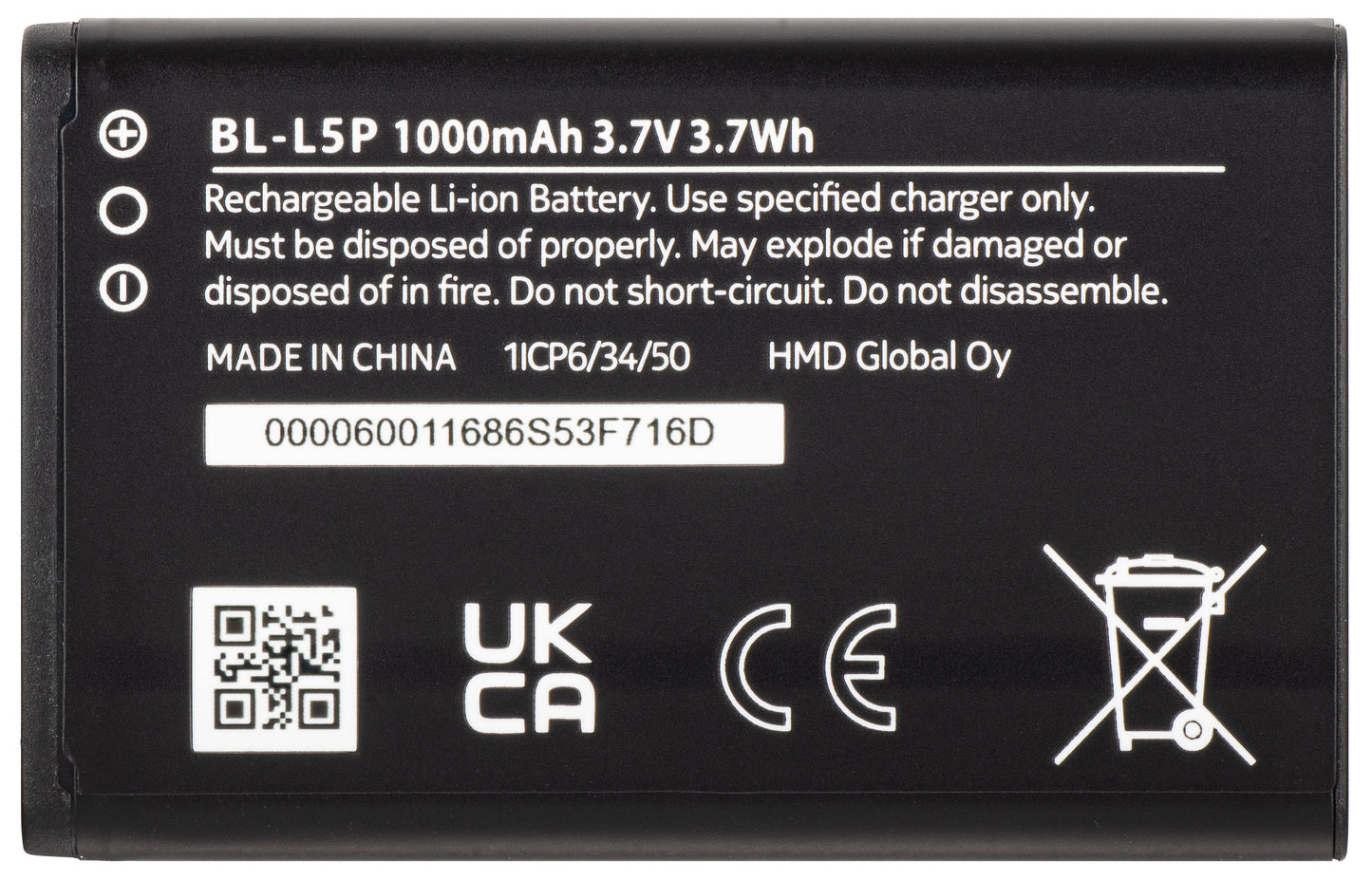 Battery HMD 105 / Nokia 105 (2024), BL-L5P, Service Pack SP60Z01Z1686Y