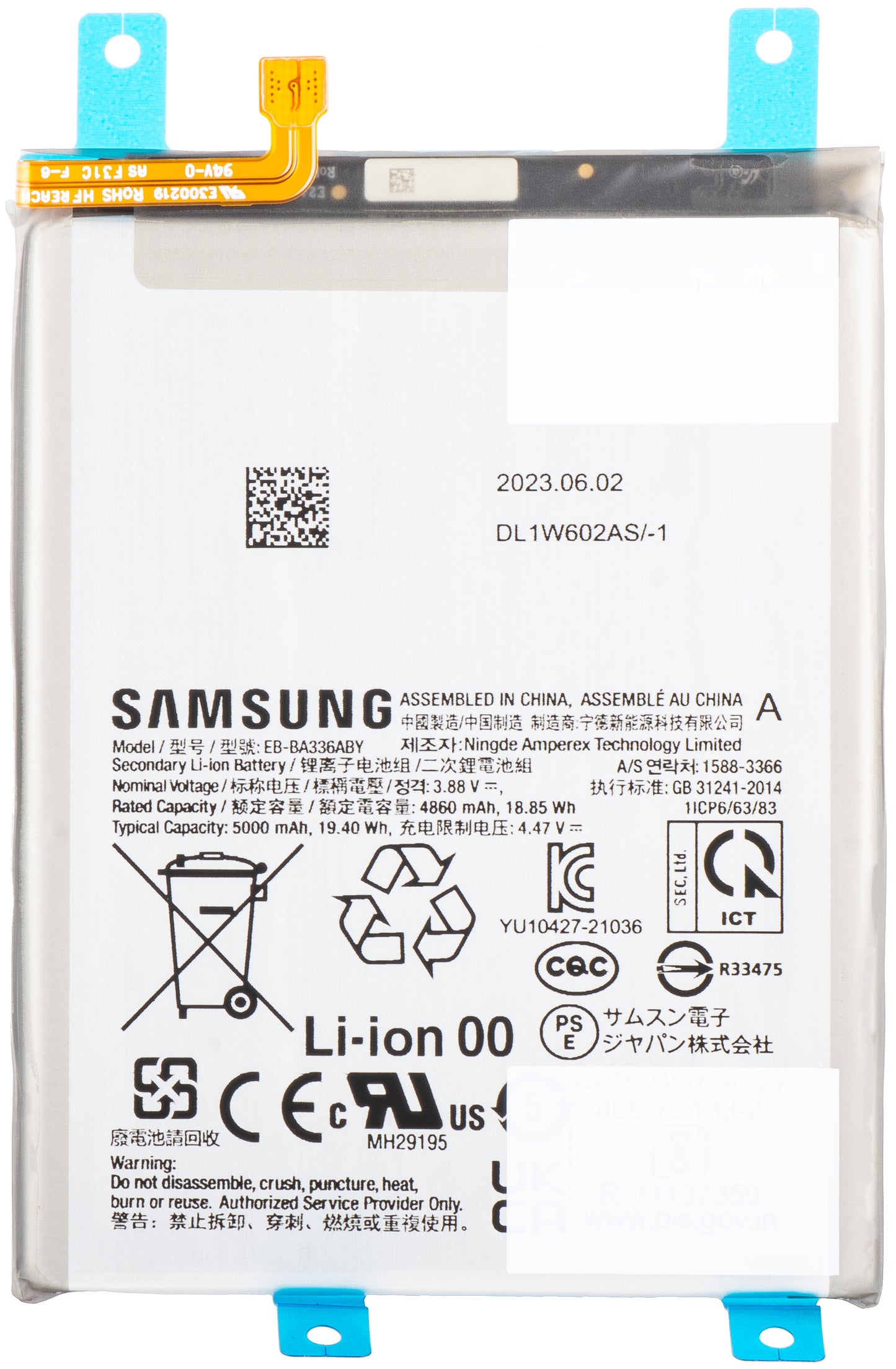 Batéria Samsung Galaxy A53 5G A536 / A33 5G A336, EB-BA336ABY, servisný balík GH82-28027A
