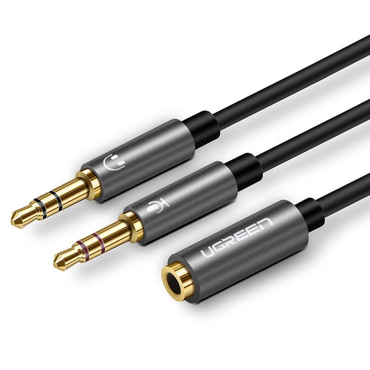 Audio Adapter 3.5mm - 2 x 3.5mm UGREEN AV140, 0.20m, Black