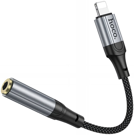 Audio adaptér Lightning - 3.5mm HOCO LS36A, Sivý