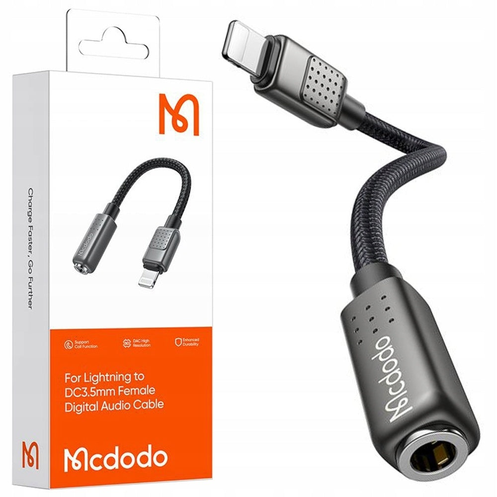 Audio adaptér Lightning - 3.5mm McDodo CA-5010, Čierny