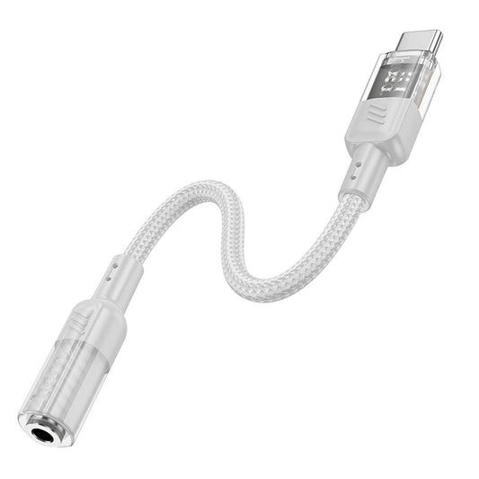 Audio adaptér USB-C - 3,5 mm HOCO LS37, sivý