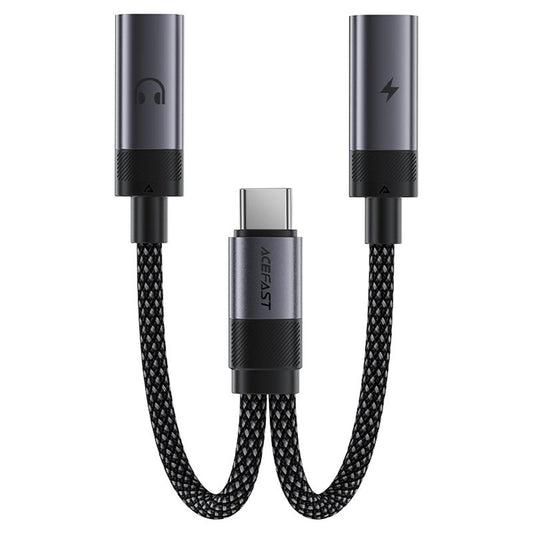 Audio adaptér USB-C - 2 x USB-C Acefast J14, Čierny