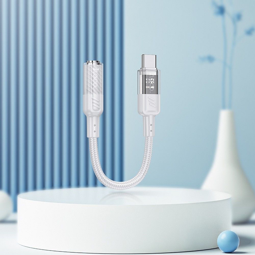 Audio adaptér USB-C - 3.5mm HOCO LS37, Sivý