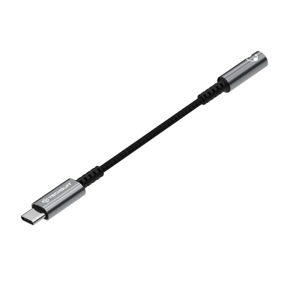 Adaptér Audio USB-C - 3.5mm Techsuit AC14 SonicPiX, Sivý