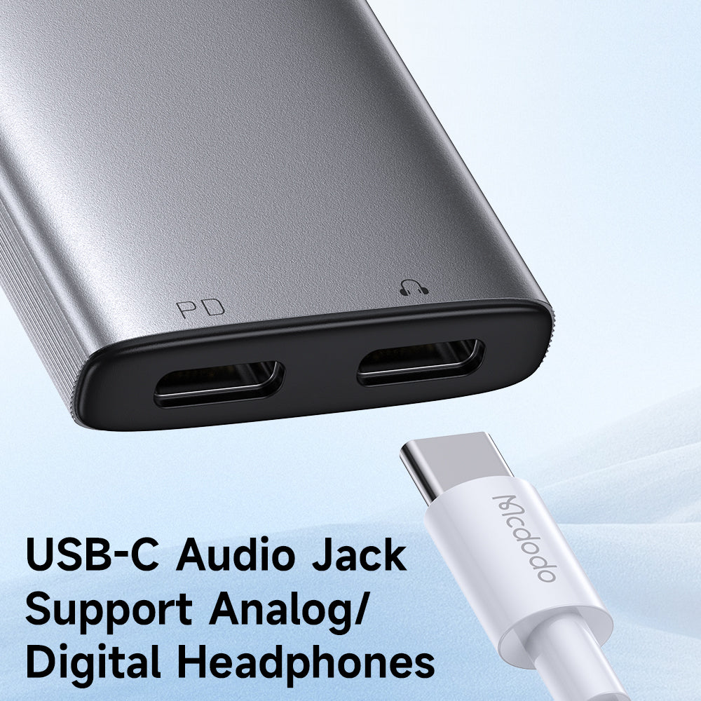 Audio adaptér USB-C - USB-C / USB-C McDodo CA-5570 Wales, Sivý
