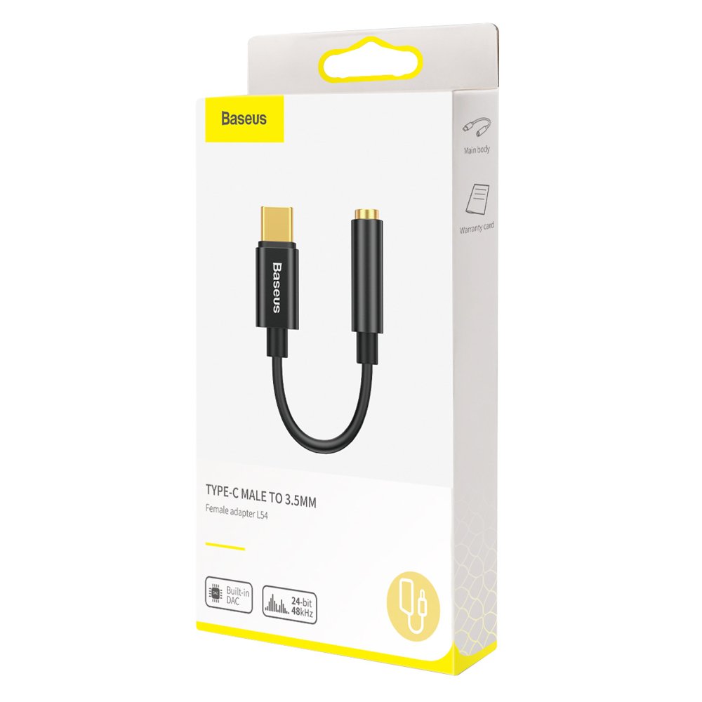 Audio adaptér USB-C - 3.5mm Baseus L54, Čierny CATL54-01