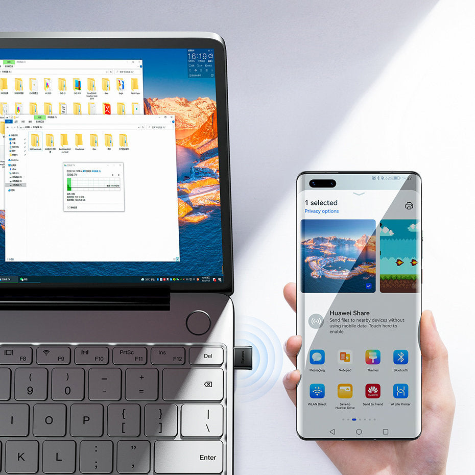 Baseus Bluetooth USB adaptér BA04, čierny ZJBA0000000001