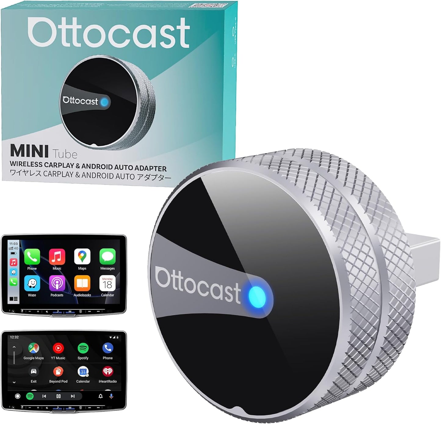Bezdrôtový adaptér Carplay / Android Auto Ottocast Mini Slim Tube pre Apple iPhone / Android Series CP88-T4