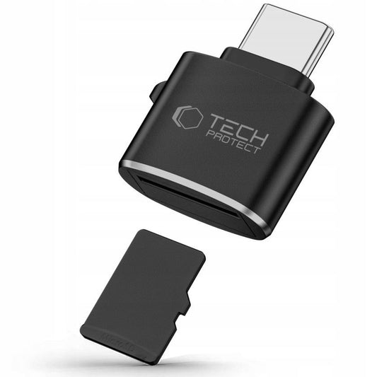 Čítačka kariet USB-C Tech-Protect Ultraboost, microSD, Čierna