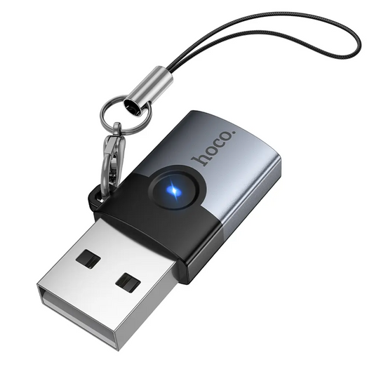 USB-C - USB-A dátový a nabíjací adaptér HOCO UA46B, sivý