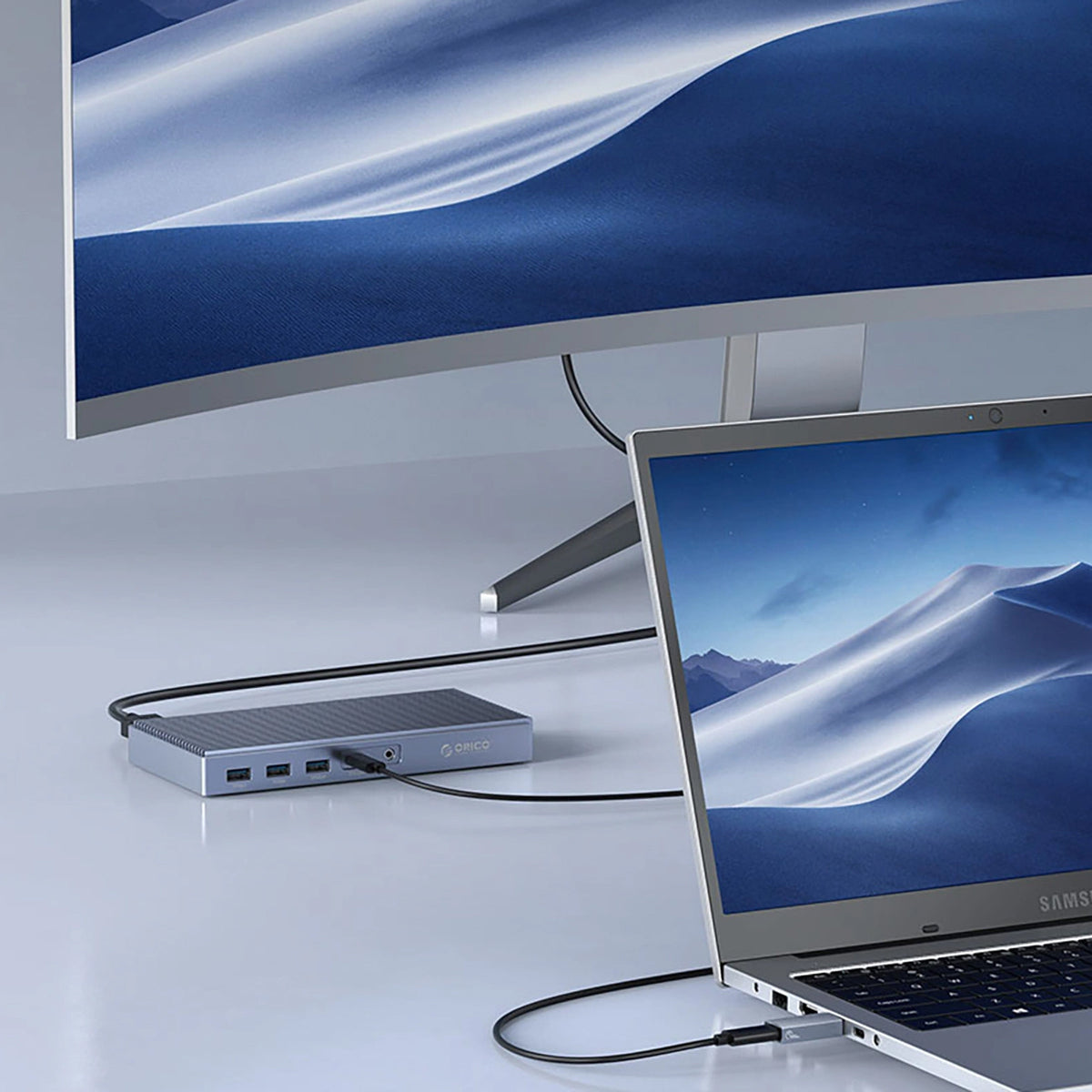 Adaptér Dáta a Nabíjanie USB-C - USB-A Orico AH-AC10, Sivý