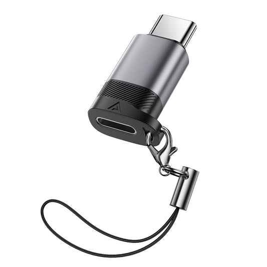 Adaptér pre dáta a nabíjanie Lightning - USB-C Acefast J19, Sivý