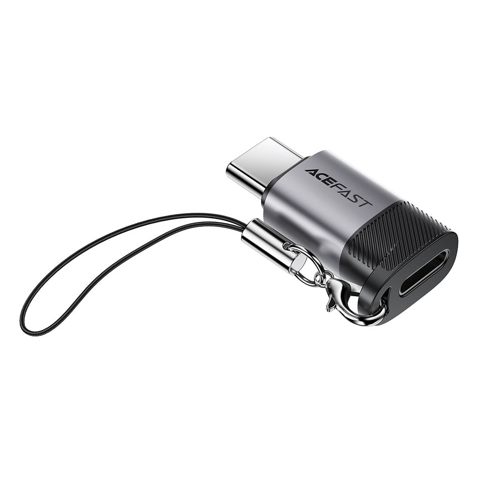 Adaptér pre dáta a nabíjanie Lightning - USB-C Acefast J19, Sivý
