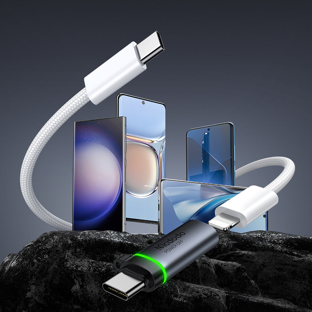 Adaptér pre dáta a nabíjanie Lightning - USB-C McDodo OT-6010 Power Off, čierny