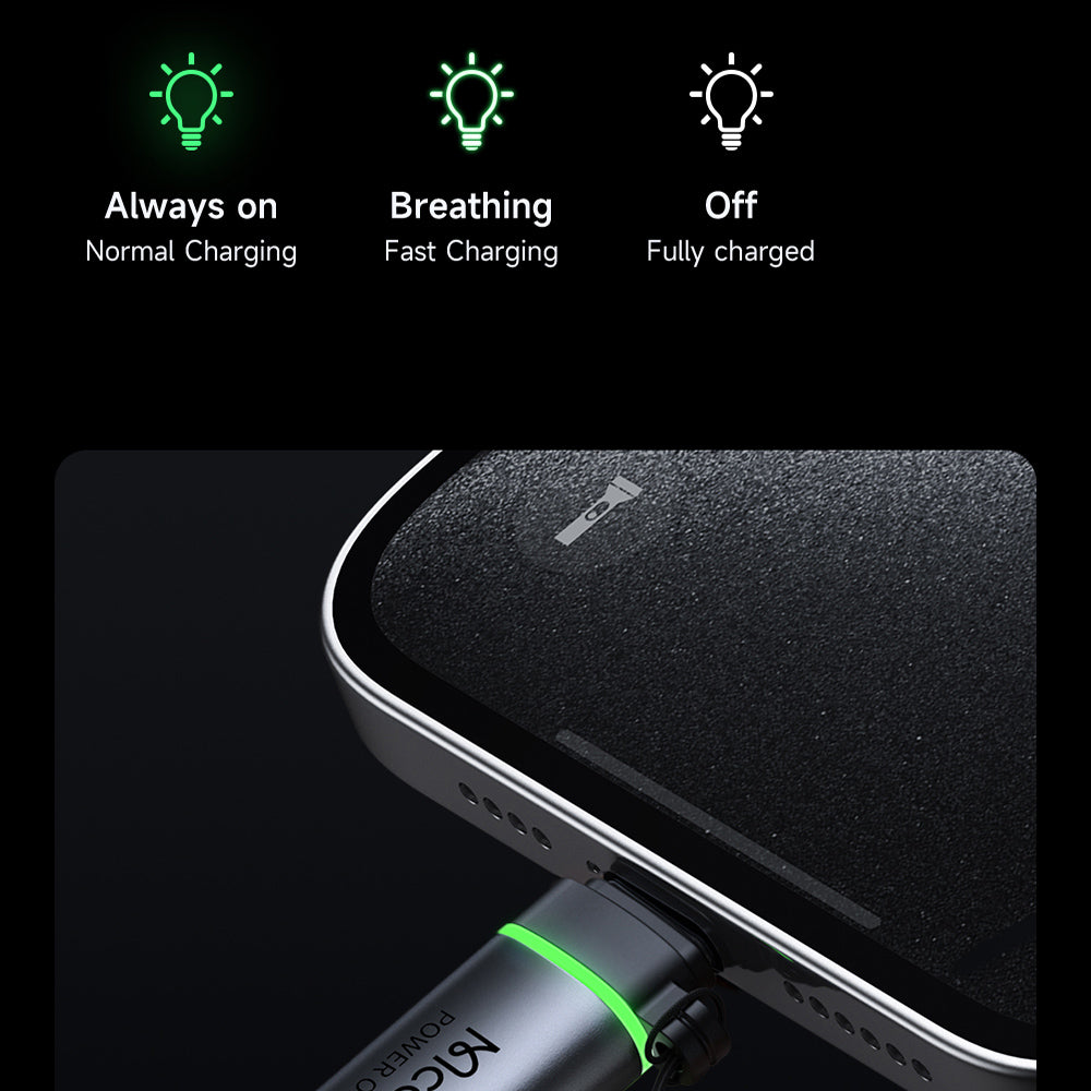 Adaptér pre dáta a nabíjanie Lightning - USB-C McDodo OT-6010 Power Off, čierny