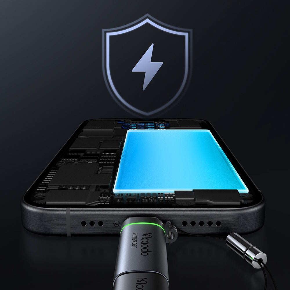 Adaptér pre dáta a nabíjanie Lightning - USB-C McDodo OT-6010 Power Off, čierny