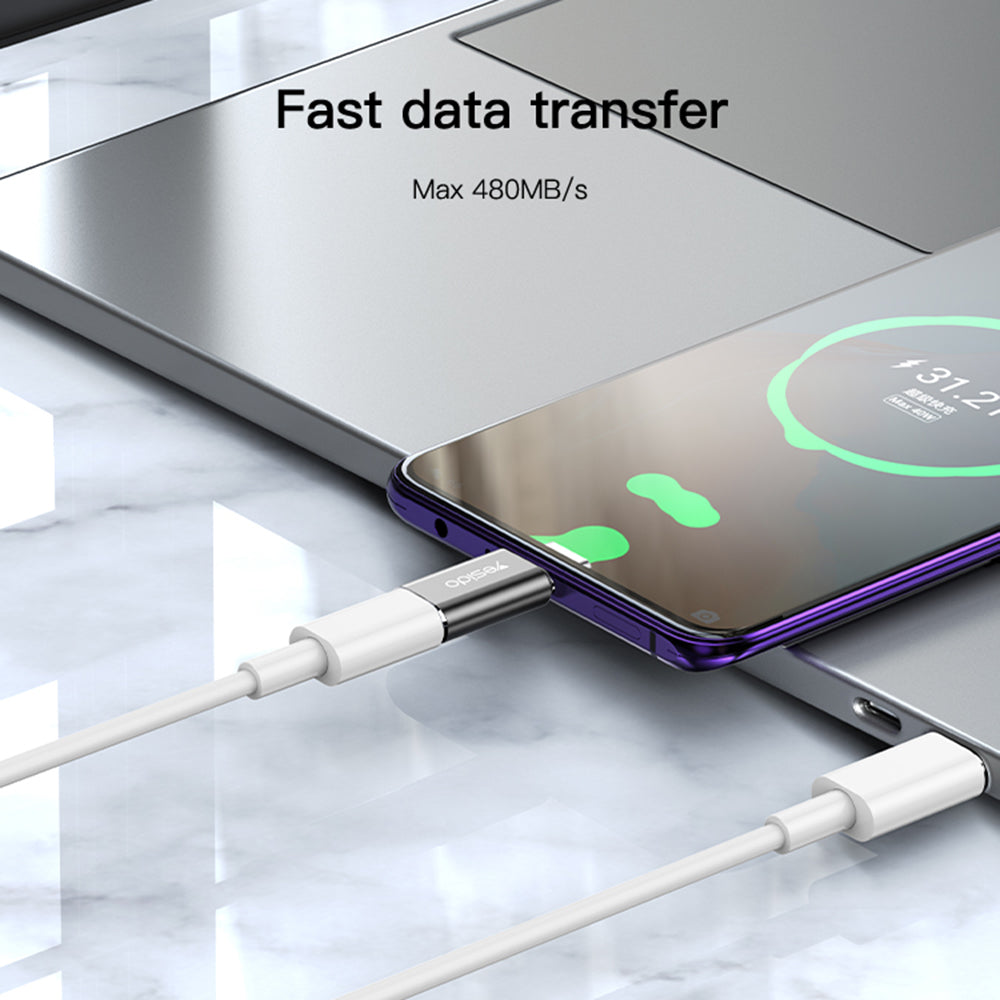 Adaptér na dáta a nabíjanie Lightning - USB-C Yesido GS22, Sivý