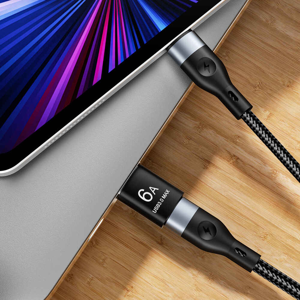 USB-C to USB-A Data and Charging Adapter Techsuit A5 HyperPort, Black Orange