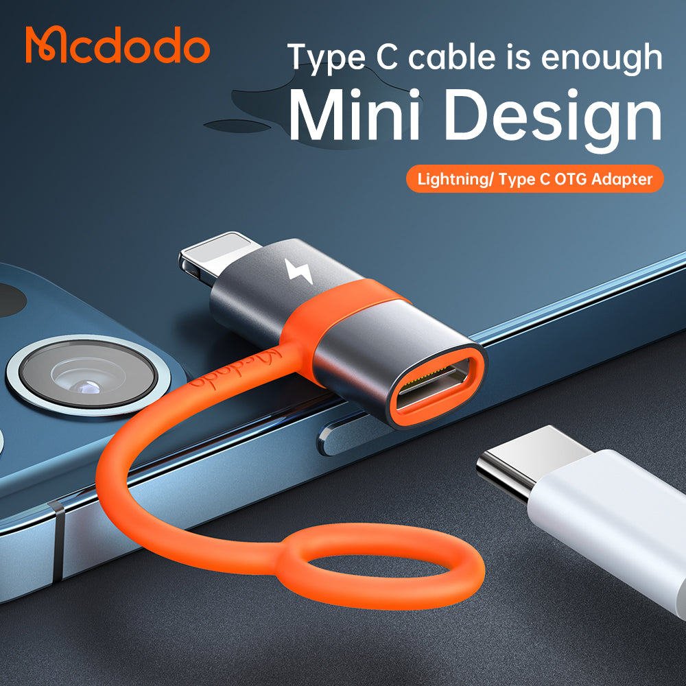 Adaptér na dáta a nabíjanie USB-C - Lightning McDodo OT-0510, Sivý