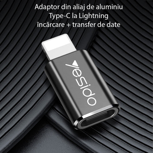 Adaptér pre dáta a nabíjanie USB-C - Lightning Yesido GS03, čierny