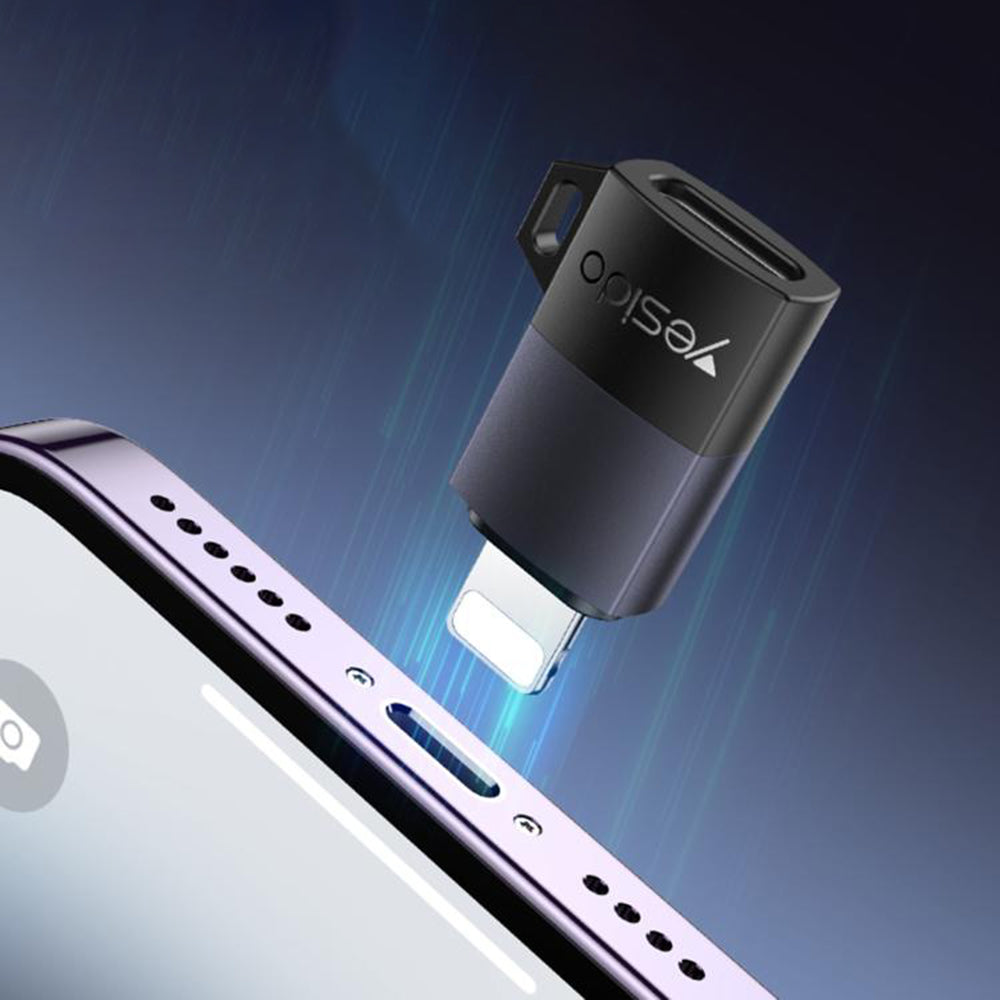 Adaptér pre dáta a nabíjanie USB-C - Lightning Yesido GS27, Sivý