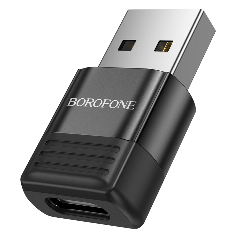 Adaptér na dáta a nabíjanie USB-C - USB-A Borofone BV18, čierny