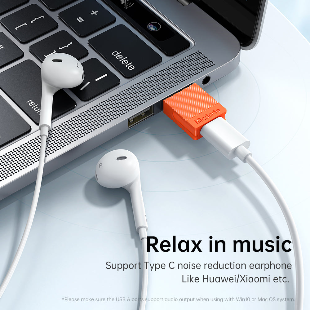 Adaptér na dáta a nabíjanie USB-C - USB-A McDodo OT-6550, Oranžový