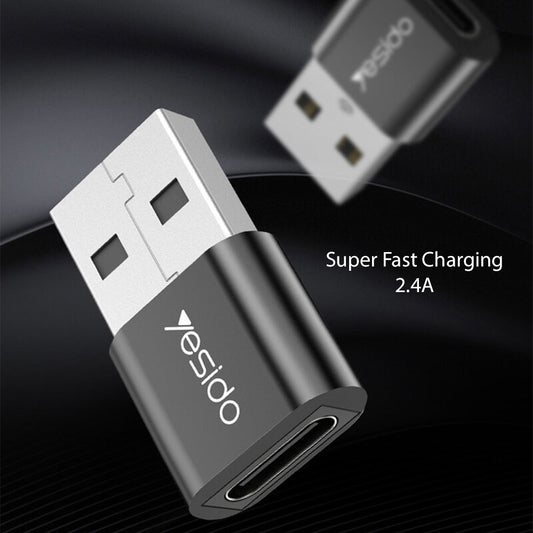 Adaptér pre dáta a nabíjanie USB-C - USB-A Yesido GS09, čierny