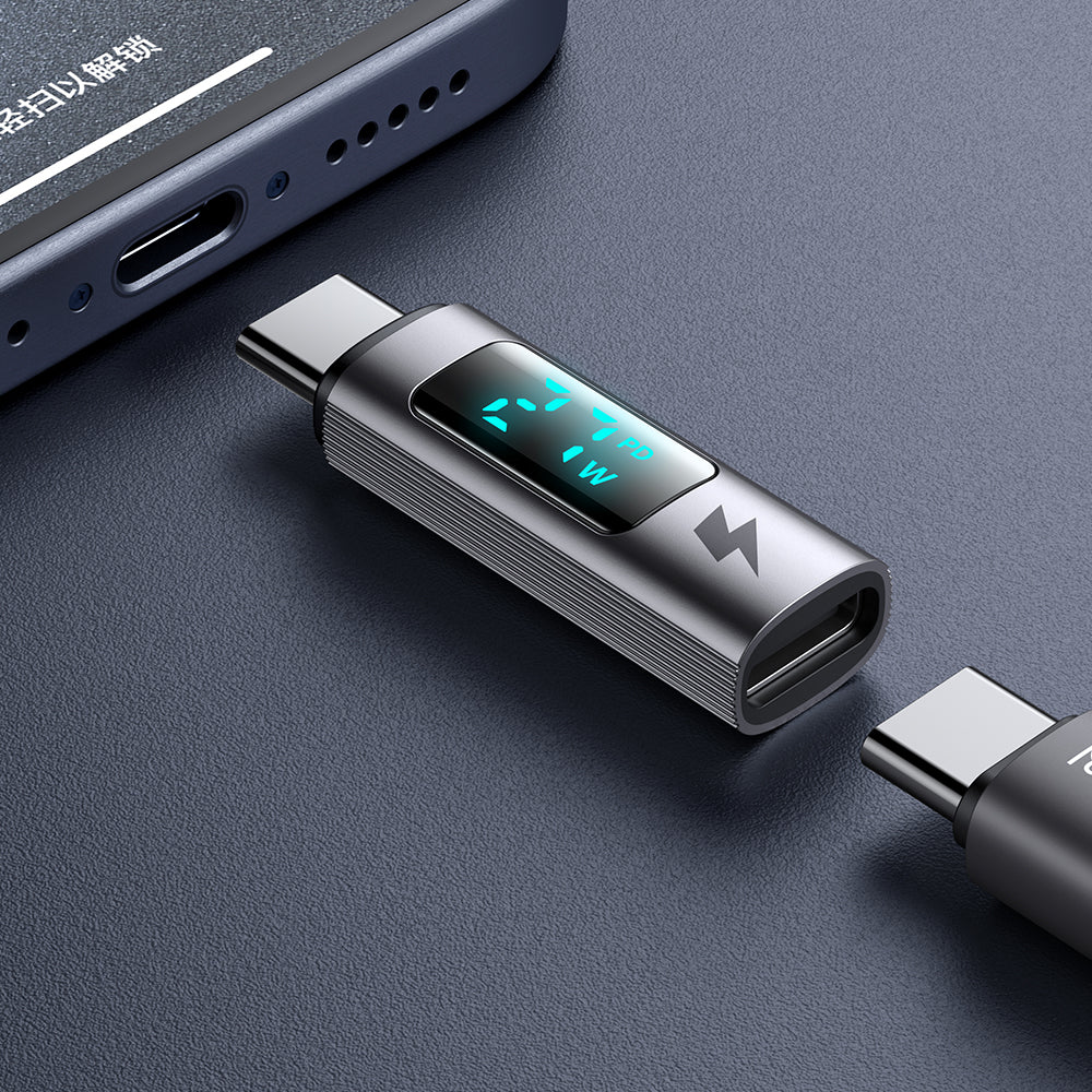 Adaptér pre dáta a nabíjanie USB-C - USB-C McDodo OT-6090 Wales Display, čierny