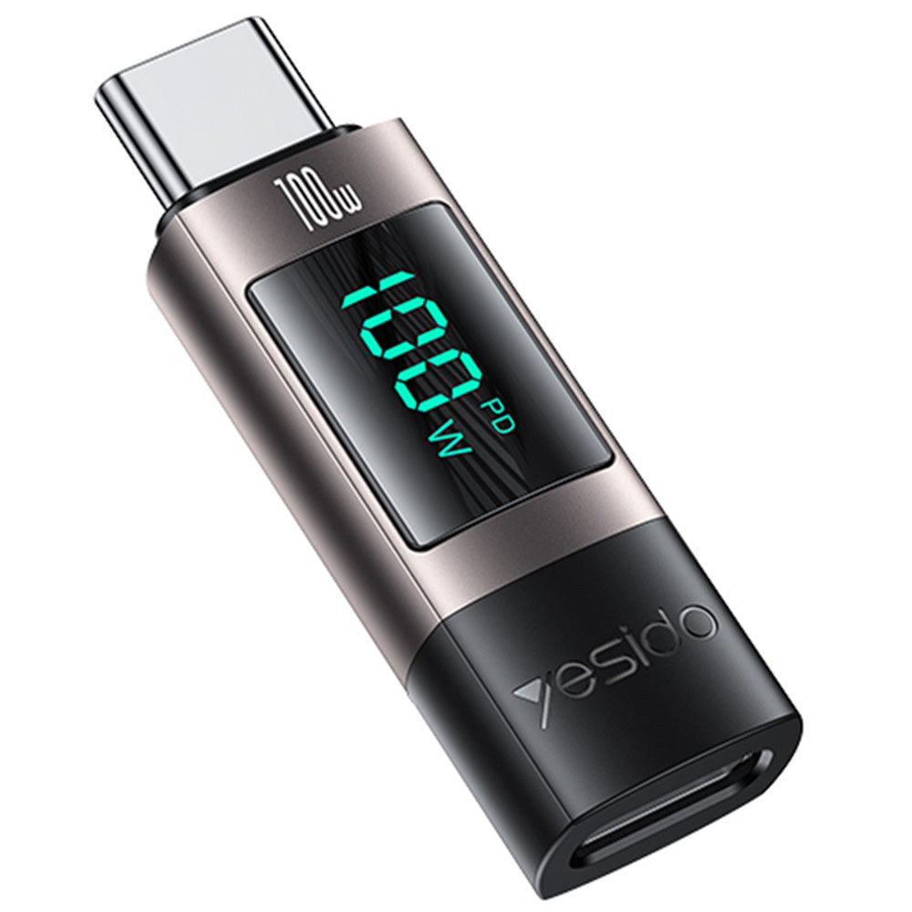 Adaptér na dáta a nabíjanie USB-C - USB-C Yesido GS24 Display, Sivý