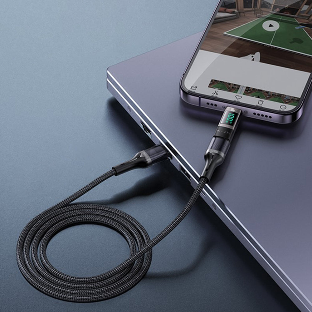 Adaptér na dáta a nabíjanie USB-C - USB-C Yesido GS24 Display, Sivý