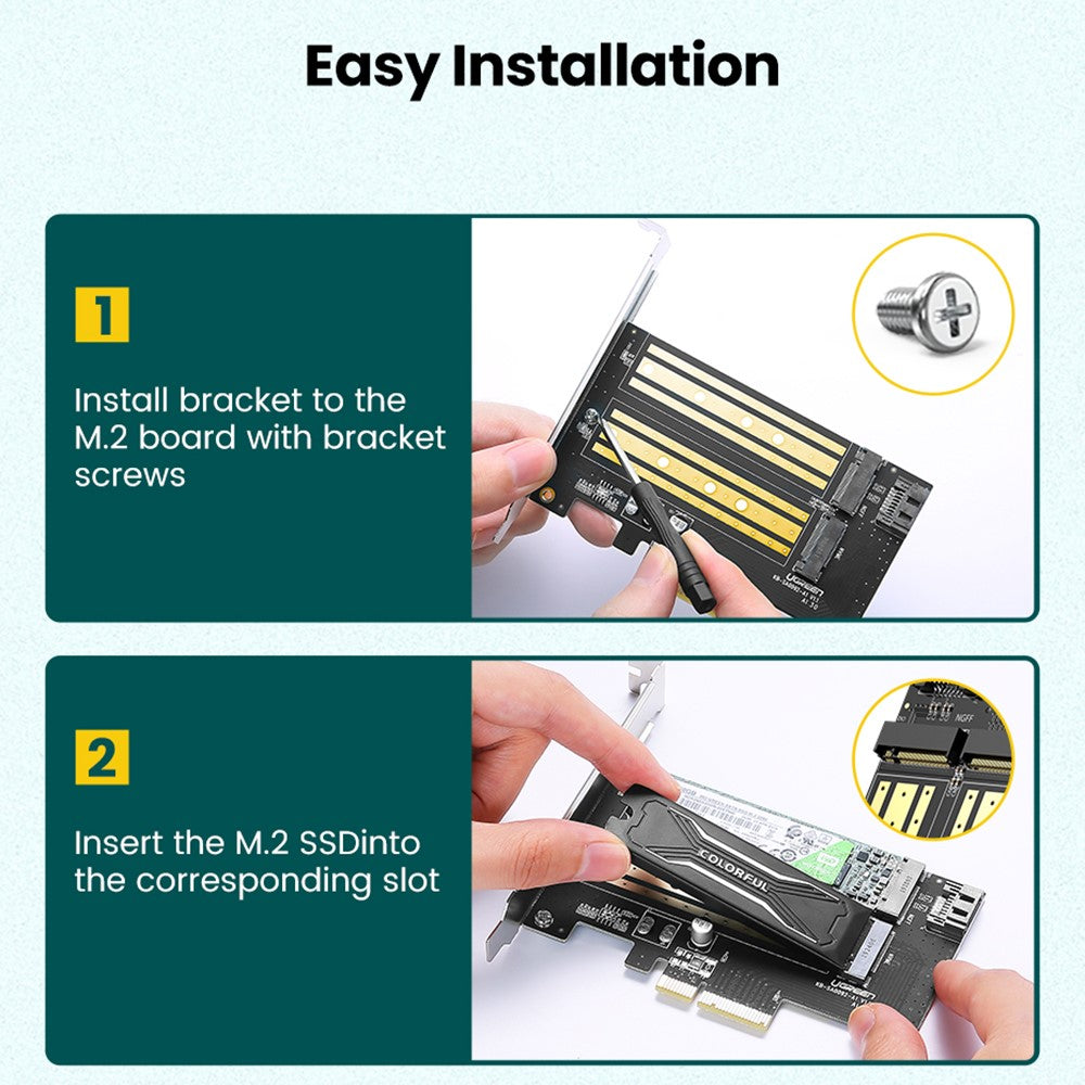 Adaptér rozhrania SSD UGREEN CM302 (70504), NVMe M.2 / SATA - PCIe 3.0 X4