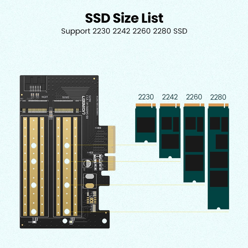 Adaptér rozhrania SSD UGREEN CM302 (70504), NVMe M.2 / SATA - PCIe 3.0 X4