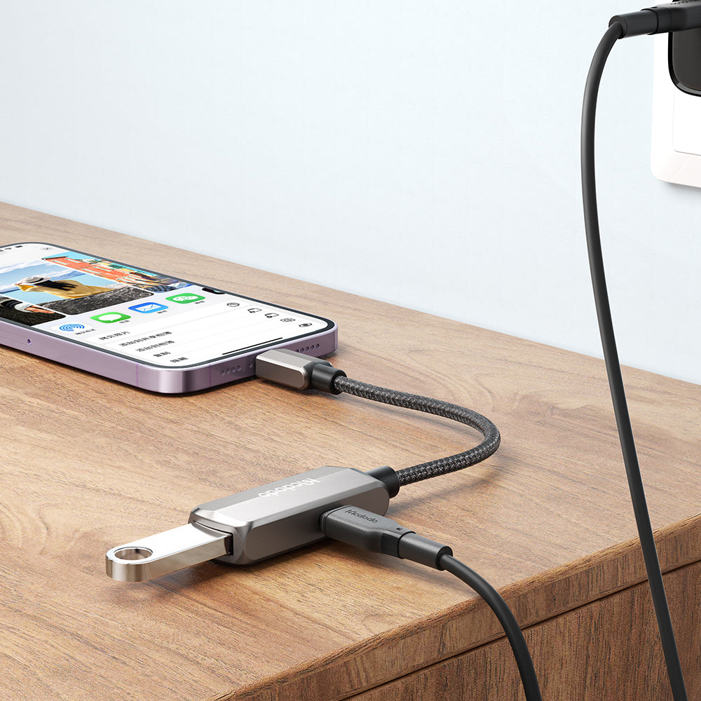 Adaptér OTG Lightning - USB-A McDodo CA-2690, Sivý