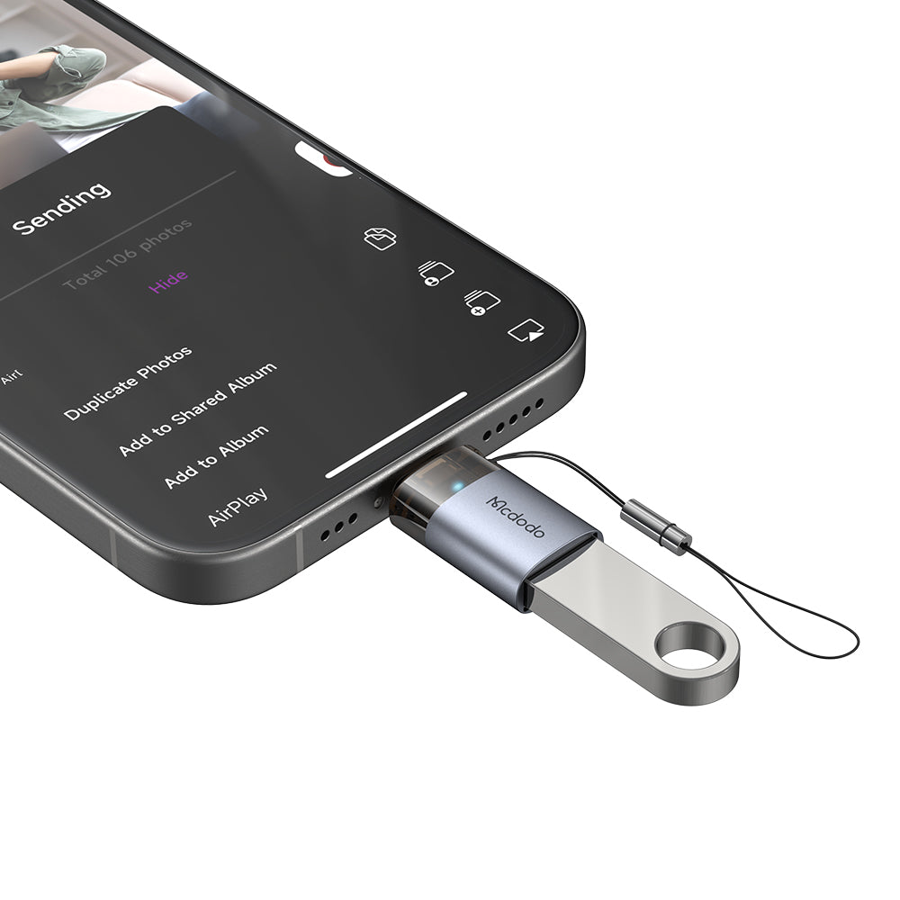 Adaptér OTG Lightning - USB-A McDodo OT-7390, Čierny