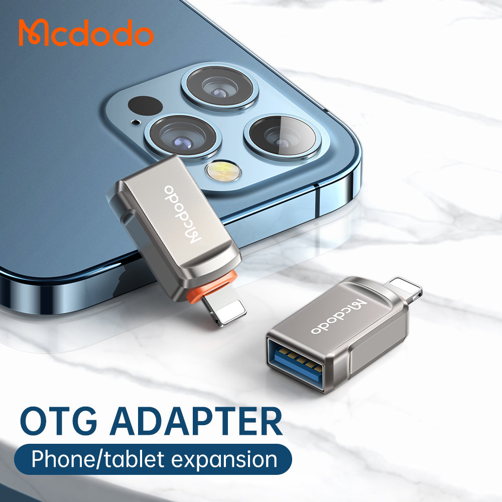 Adaptér OTG Lightning - USB-A McDodo OT-8600, Sivý