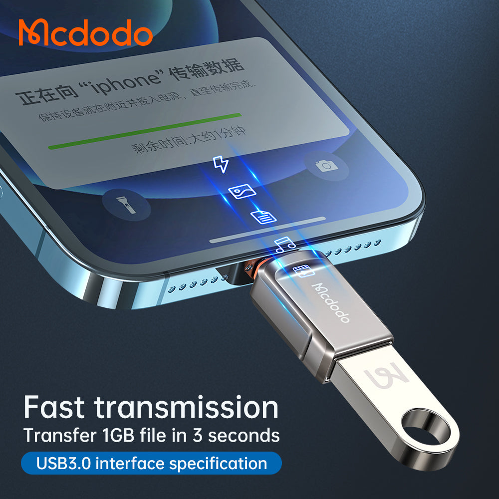 Adaptér OTG Lightning - USB-A McDodo OT-8600, Sivý