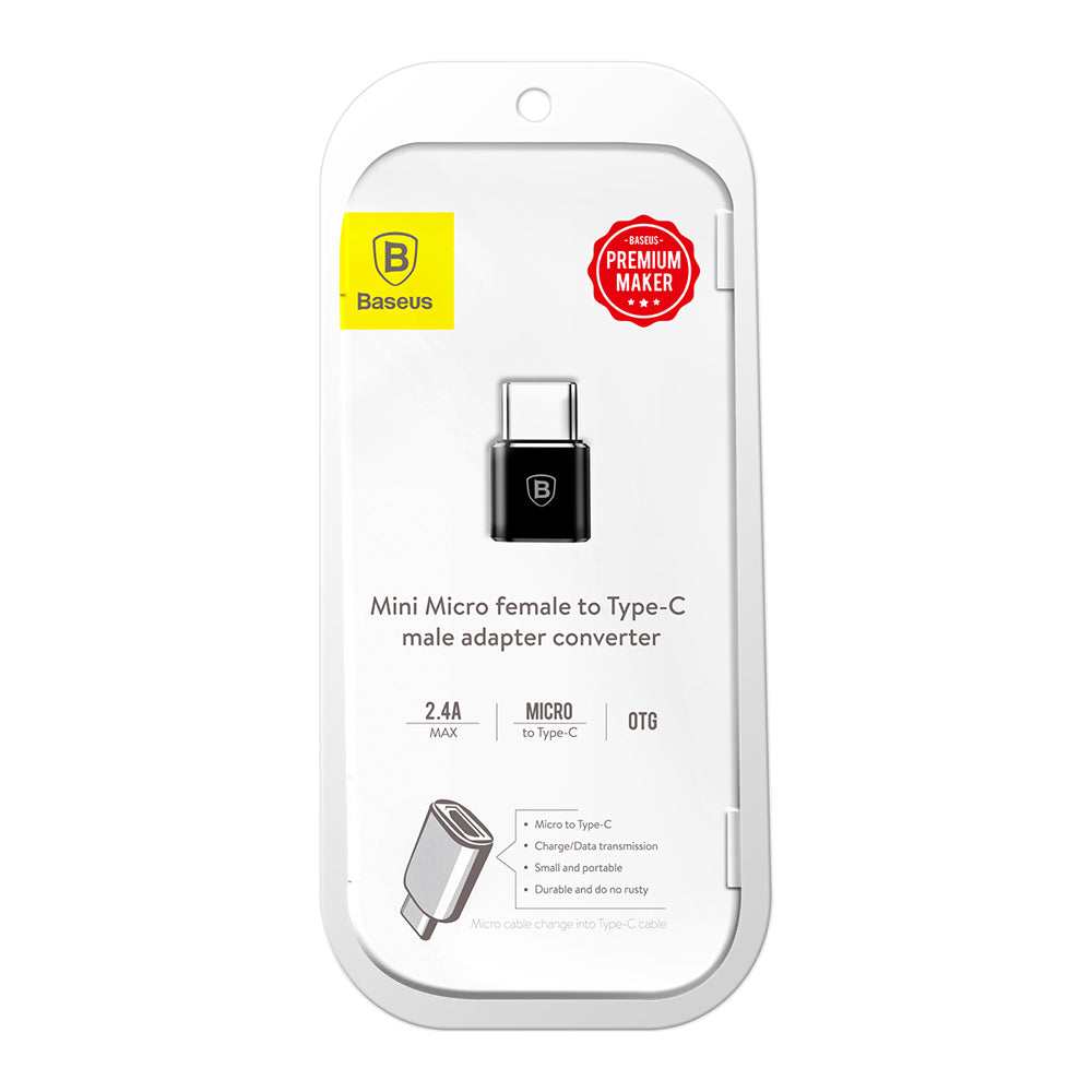 Baseus microUSB - dátový a nabíjací adaptér USB-C Baseus, čierny CAMOTG-01