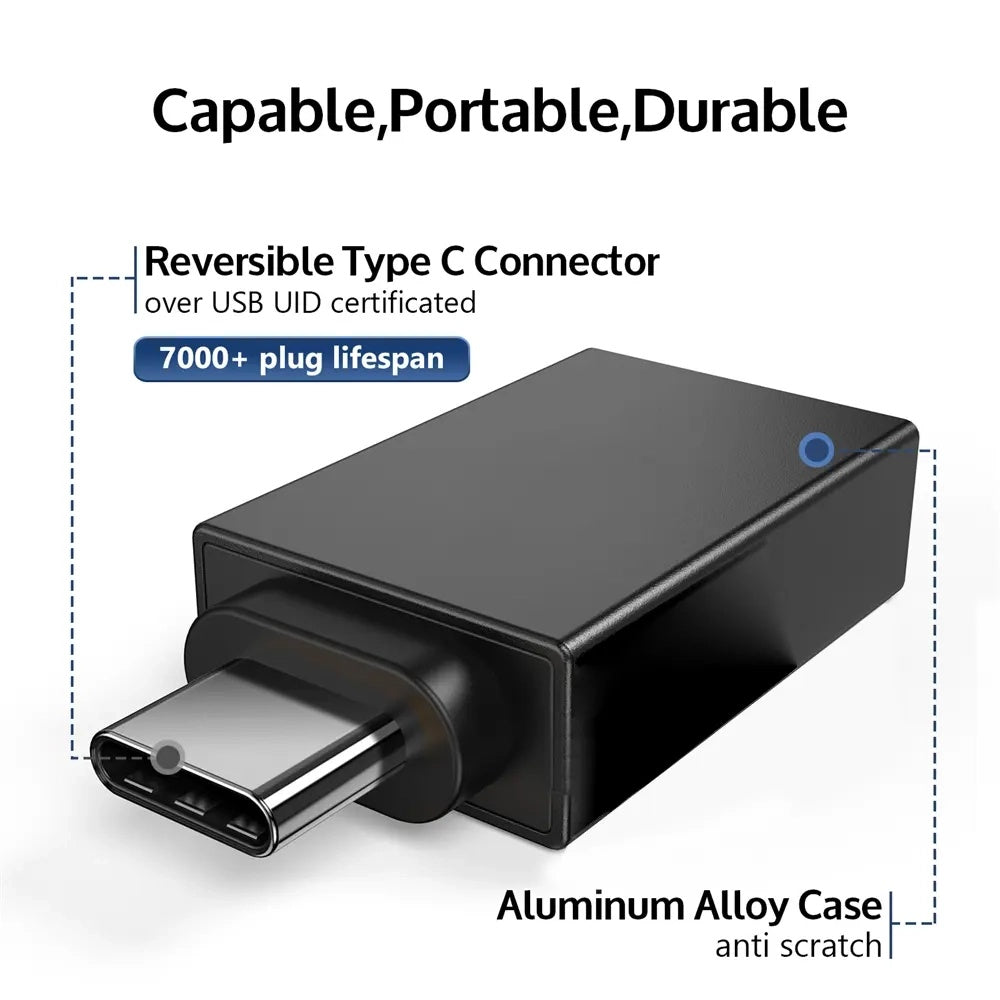 Adaptér OTG microUSB / USB-C - USB-A Techsuit A13 DuoVoltX, Sivý, Sada 2 kusy