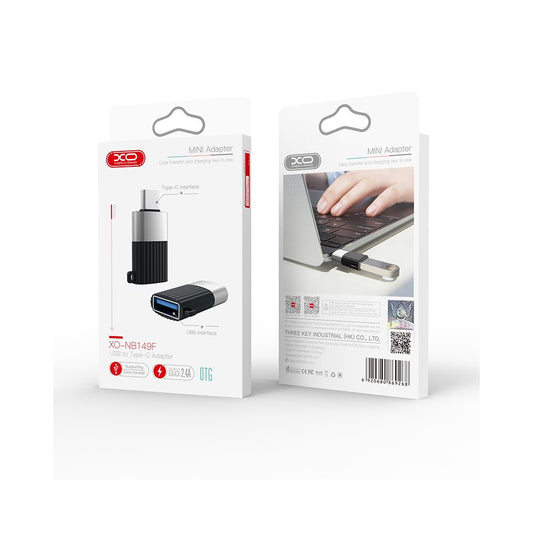 Adaptér OTG USB-A - USB-C XO Design NB149-F, Čierny