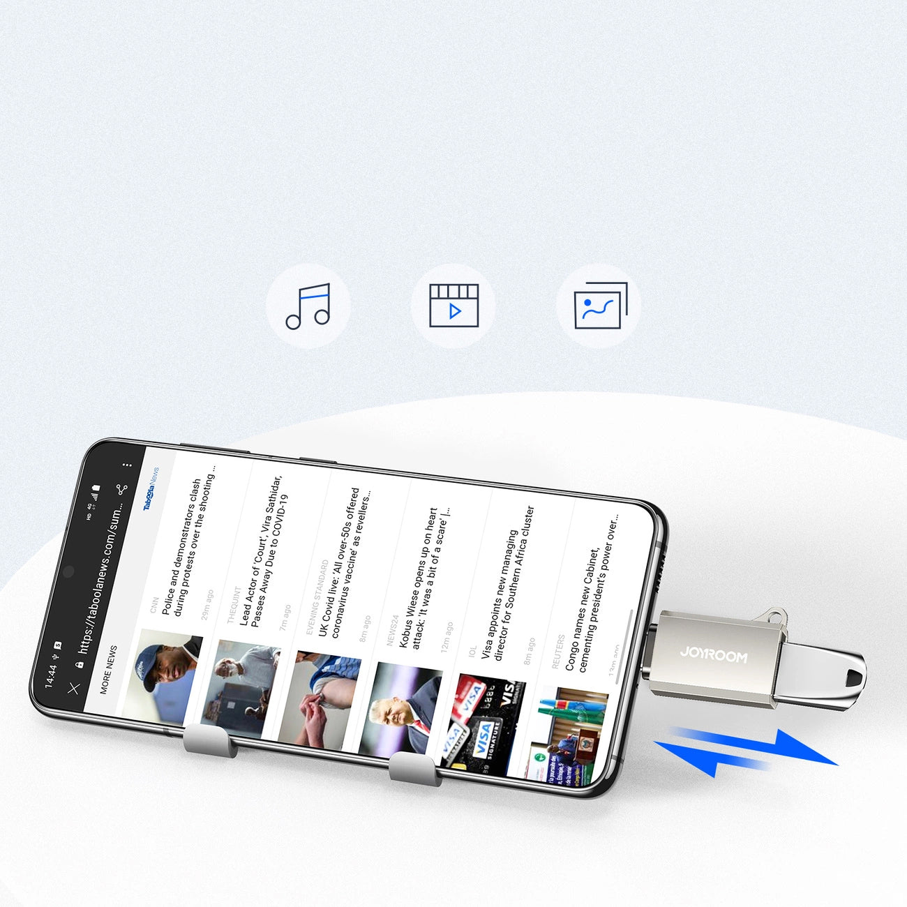 OTG adaptér USB-C - USB-A Joyroom S-H151, Strieborný