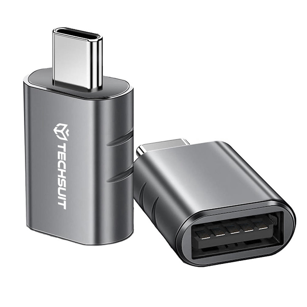 Adaptér OTG USB-C - USB-A Techsuit A10 SlateVolt, Sivý