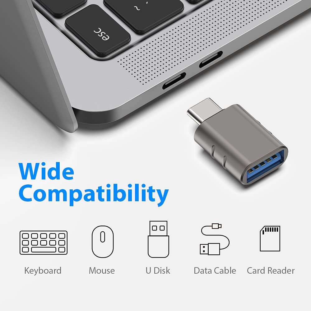 Adaptér OTG USB-C - USB-A Techsuit A10 SlateVolt, Sivý