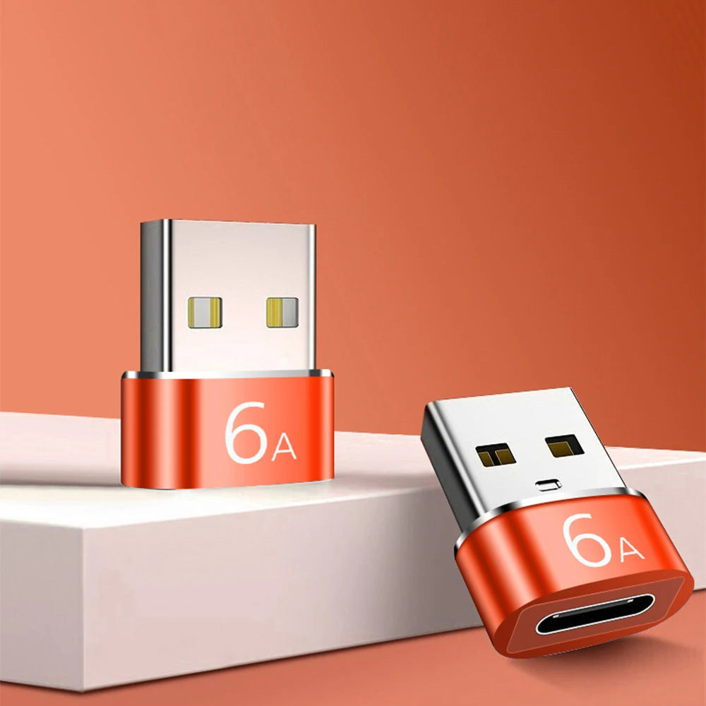 USB-C to USB-A Data and Charging Adapter Techsuit A4 HyperPort, Black Orange