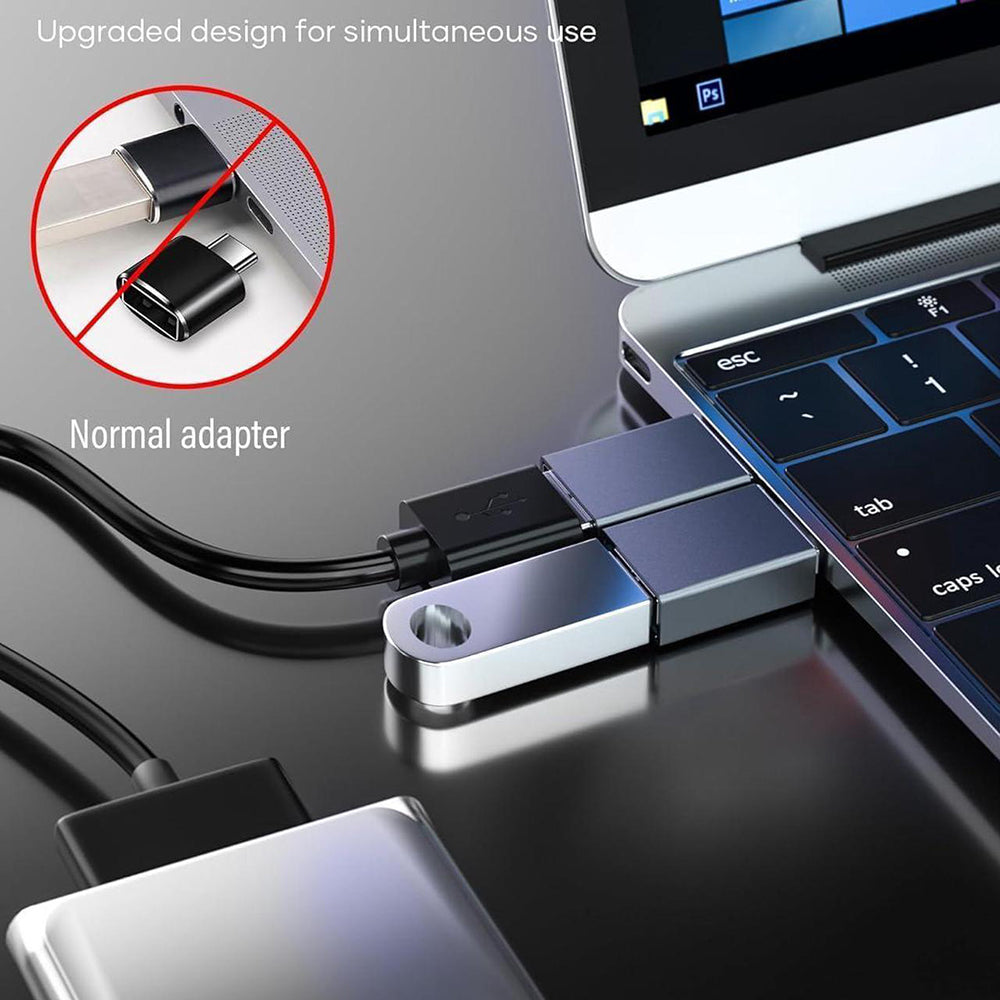 Adaptér OTG USB-C - USB-A Techsuit A8 SlateVolt, Sivý