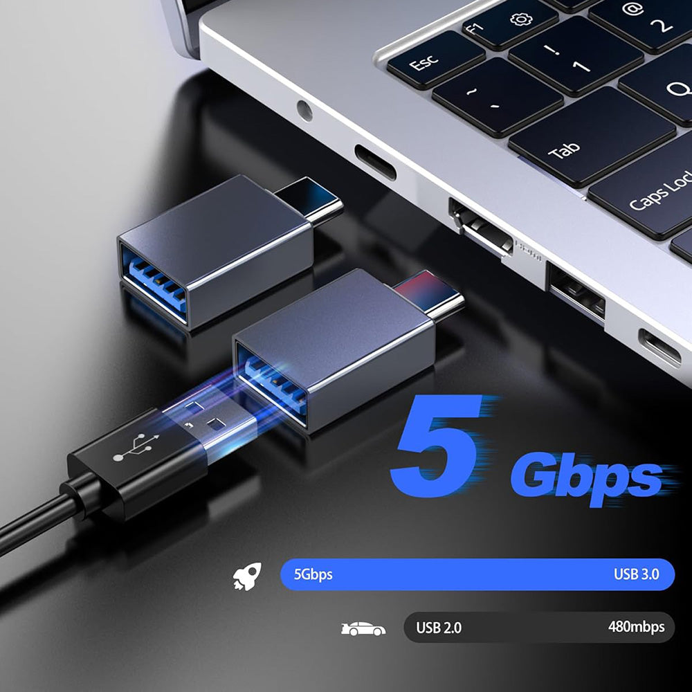 Adaptér OTG USB-C - USB-A Techsuit A8 SlateVolt, Sivý