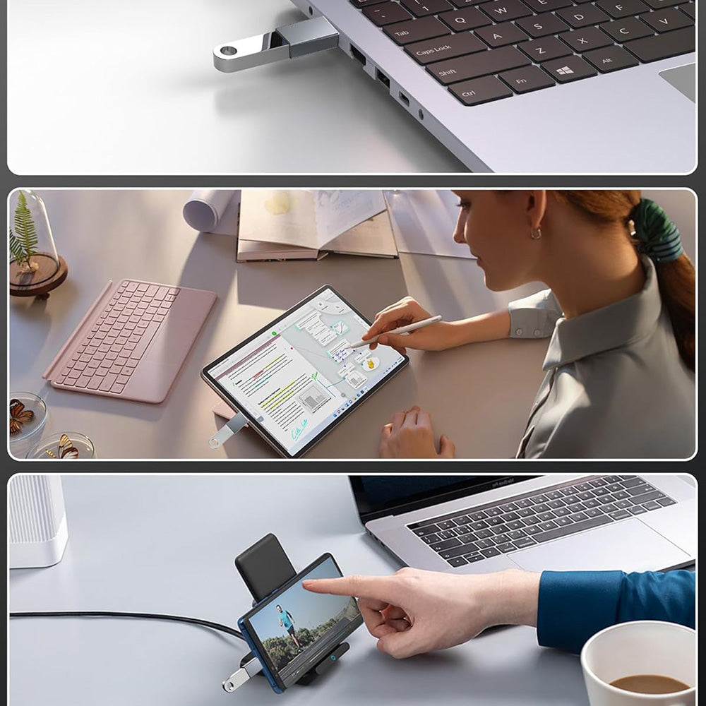 Adaptér OTG USB-C - USB-A Techsuit A8 SlateVolt, Sivý