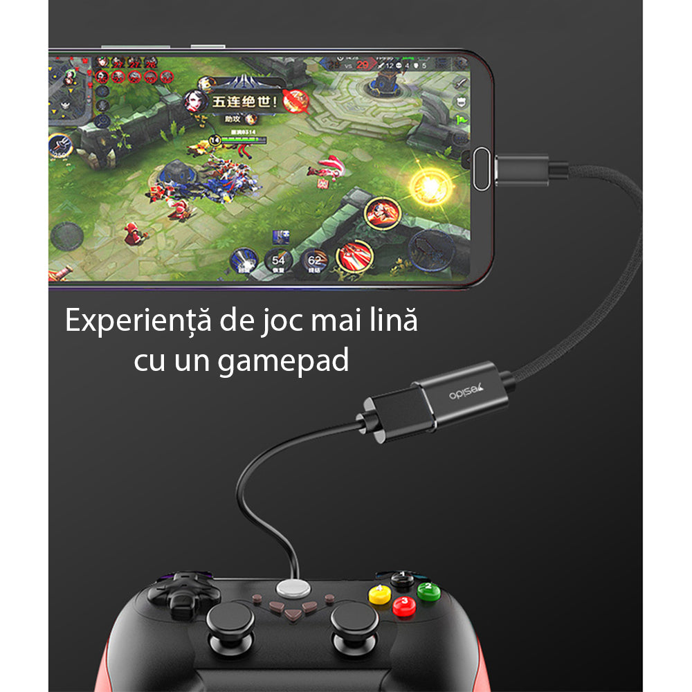 Adaptér OTG USB-C - USB-A Yesido GS01, Čierny